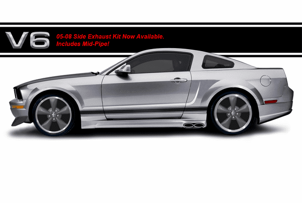 05-09 Mustang V6 Convertible C-Series Side Exhaust Kit